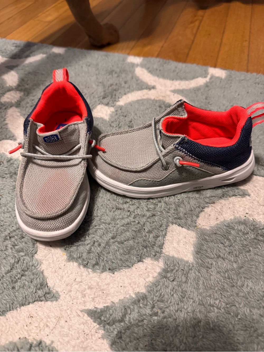 Hey Dude Kids Grey & Navy Slip-On Water Shoes with Coral Lining